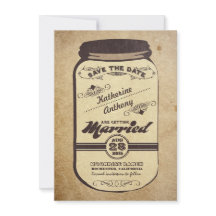 Vintage Mason Glas rustikal Save the Date