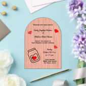 Vintage mason jar wood grain theme wedding acryleinladungen (Insitu (Hochzeit))