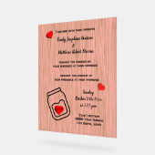 Vintage mason jar wood grain theme wedding  acrylschild (Winkel)