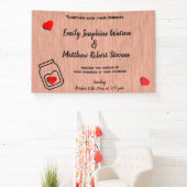 Vintage mason jar wood grain theme wedding  banner (InSitu)