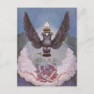 Vintage Masonic Print Postkarte