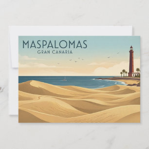 Vintage Maspalomas Dünen - Minimalist Gran Canaria Einladung