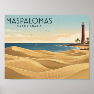 Vintage Maspalomas Dünen - Minimalistisches Gran C Poster
