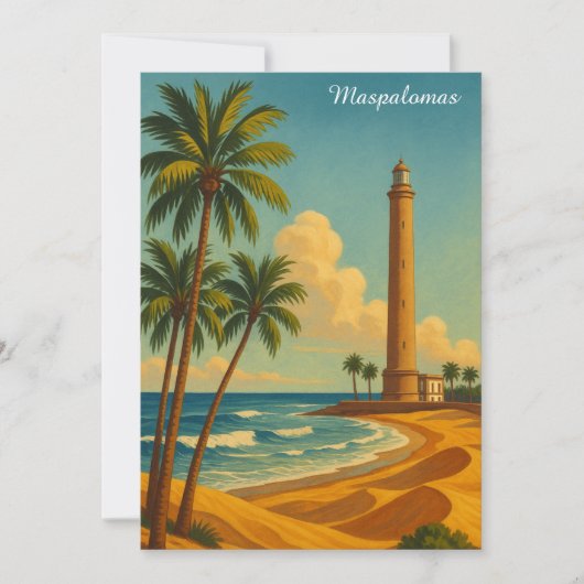 Vintage Maspalomas Meloneras Beach Gran Canaria Karte (Vorderseite)