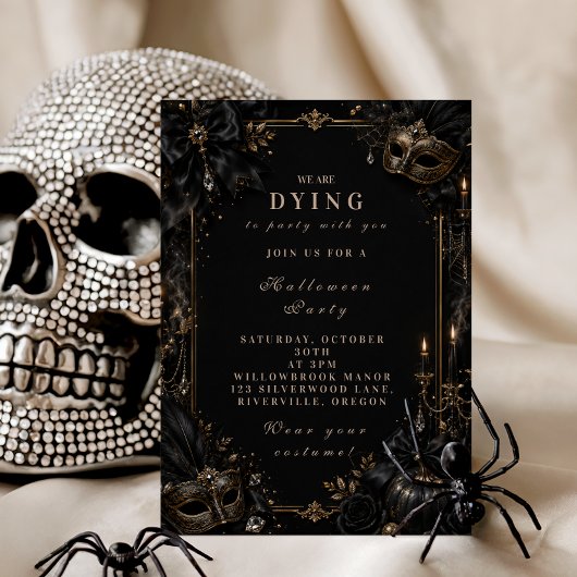 Vintage-Masquerade-Halloween Einladung