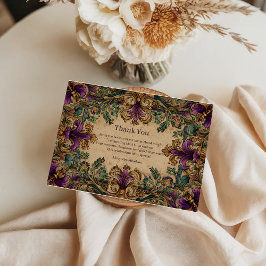 Vintage Masquerade Mardi Gras Elegance Dankeskarte