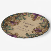 Vintage Masquerade Mardi Gras Elegance Pappteller (Schrägansicht)