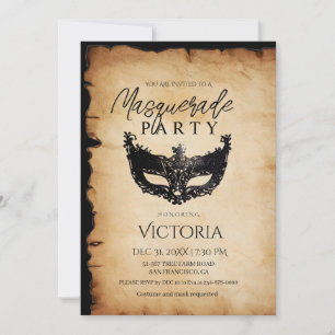 Vintage Masquerade Party Geburtstagsfeier Einladun Einladung