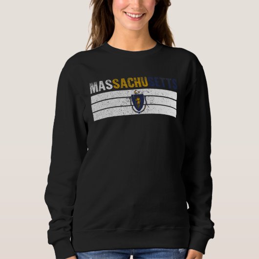 Vintage Massachusetts Flag Massachusetts Proud Men Sweatshirt (Vorderseite)