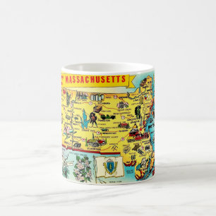 Vintage-Massachusetts-Karten-Tasse Kaffeetasse