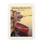 Vintage Massachusetts Magnet (Vertikal)