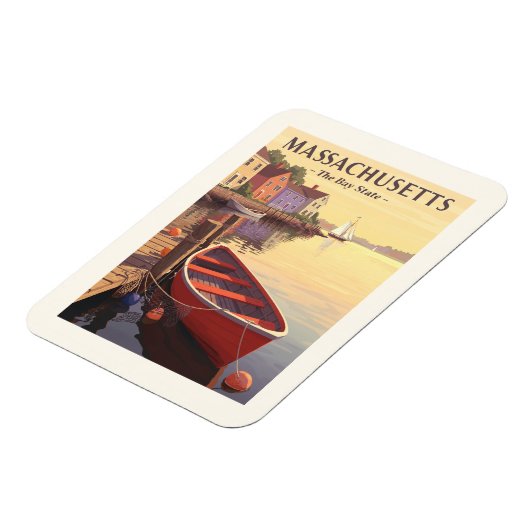 Vintage Massachusetts Magnet (Linke Seite)