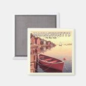 Vintage Massachusetts Magnet (Vorderseite/Rückseite)