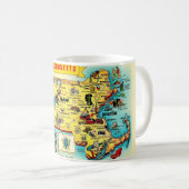 Vintage Massachusetts Map Mug Kaffeetasse (VorderseiteRechts)