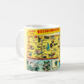 Vintage Massachusetts Map Mug Kaffeetasse (Vorderseite Links)
