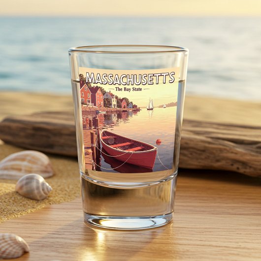 Vintage Massachusetts Schnapsglas