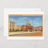 Vintage Massachusetts Staat Haus / Hauptstadt Postkarte (Vorne/Hinten)