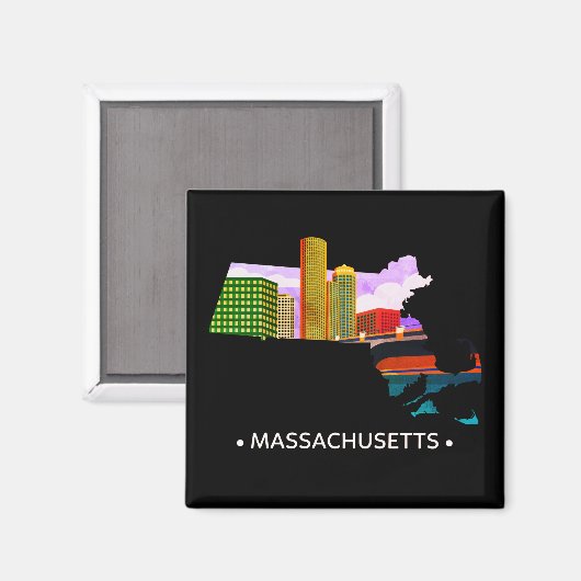 Vintage Massachusetts State Magnet (Vorderseite/Rückseite)