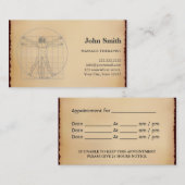 Vintage Massage-Therapeut-Verabredung Terminkarte (Vorne/Hinten)