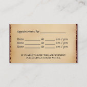 Vintage Massage-Therapeut-Verabredung Terminkarte (Rückseite)