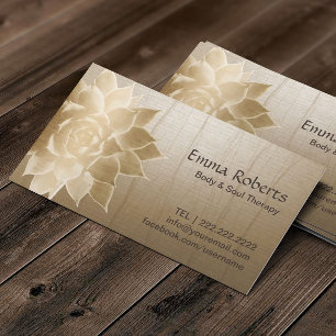 Vintage-Massagetherapie Gold Lotus Gesundheits-Spa Visitenkarte