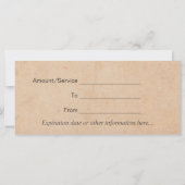 Vintage Massagetherapie Lotus Geschenkgutscheine (Rückseite)