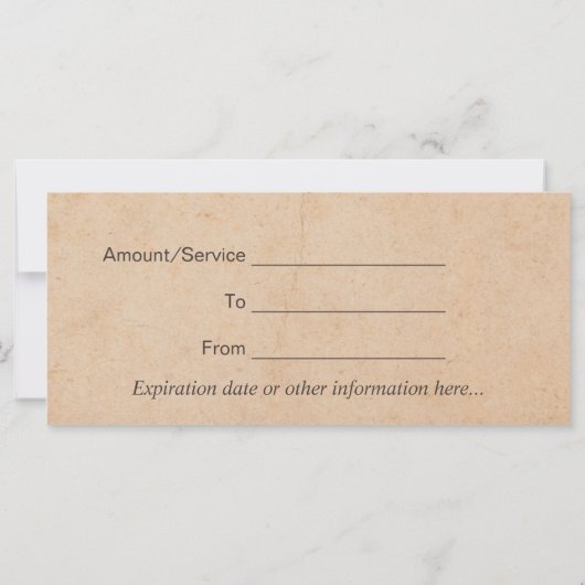 Vintage Massagetherapie Lotus Geschenkgutscheine (Rückseite)