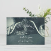 Vintage Massivmaskepperlen Hochzeit Einladung (Stehend Vorderseite)