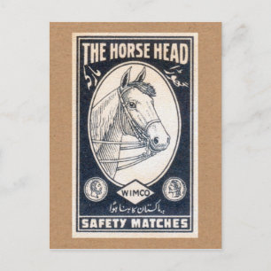 Vintage Match Label - Der Pferdekopf Postkarte