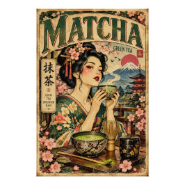 Vintage-Matcha-Plakat Poster
