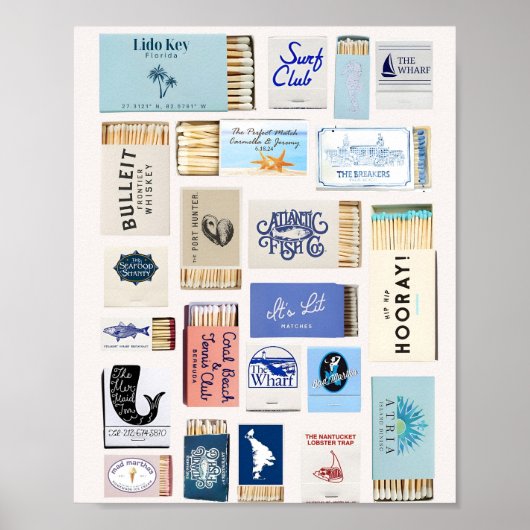Vintage Matchbook Art Coastal Poster (Vorne)