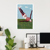 Vintage Matchbox Print, White Swimsuit, Eastern Poster (Heimbüro)