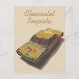 Vintage MatchBox Yellow Cab Postkarte