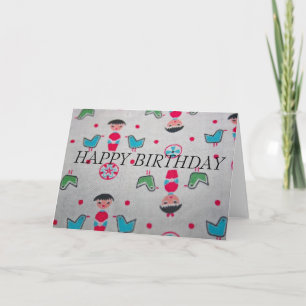 Vintage-Material HAPPY BIRTHDAY Karte