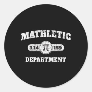 Vintage Mathletic Abteilung 3.14159 Pi-Tag Mathe L Runder Aufkleber