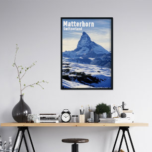 Vintage Matterhorn, Schweiz Poster
