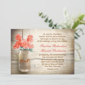 Vintage Mauerjar & Blume Hochzeitseinladung Einladung (Stehend Vorderseite)