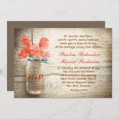 Vintage Mauerjar & Blume Hochzeitseinladung Einladung (Vorne/Hinten)