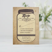 Vintage Mauerjar Hochzeit RSVP-Karten RSVP Karte (Stehend Vorderseite)