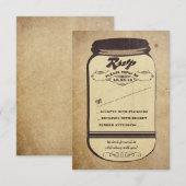 Vintage Mauerjar Hochzeit RSVP-Karten RSVP Karte (Vorne/Hinten)
