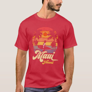 Vintage Maui Hawaii Hawaiianischer Strand Surfen 7 T-Shirt