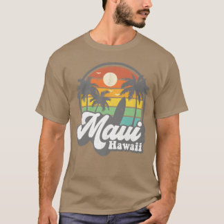 Vintage Maui Hawaii Hawaiianischer Strand Surfen 7 T-Shirt