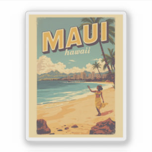 Vintage Maui Hawaii tropische Strand Souvenirs Ges Aufkleber