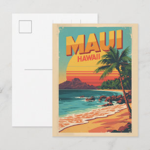 Vintage Maui Hawaii tropische Strand Souvenirs Ges Postkarte
