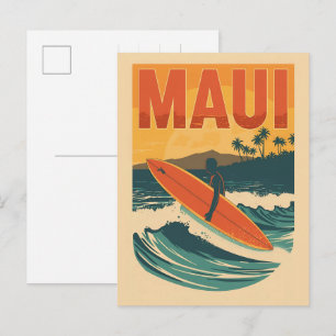 Vintage Maui Hawaii tropische Strand Souvenirs Ges Postkarte