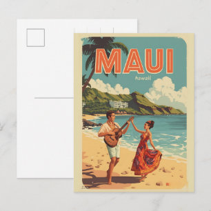 Vintage Maui Hawaii tropische Strand Souvenirs Ges Postkarte
