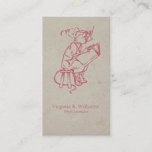 Vintage-Maus liest Visitenkarte