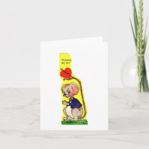 Vintage-Maus-Valentinstag Karte