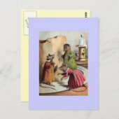 Vintage Mäuse in Kleidung Postkarte (Vorne/Hinten)