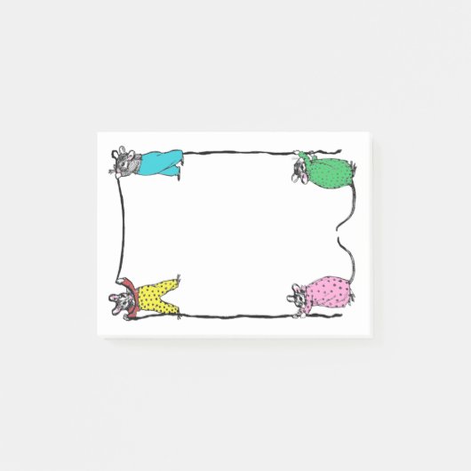 Vintage Mäusepost-itanmerkungen Post-it Klebezettel (Vorderseite)